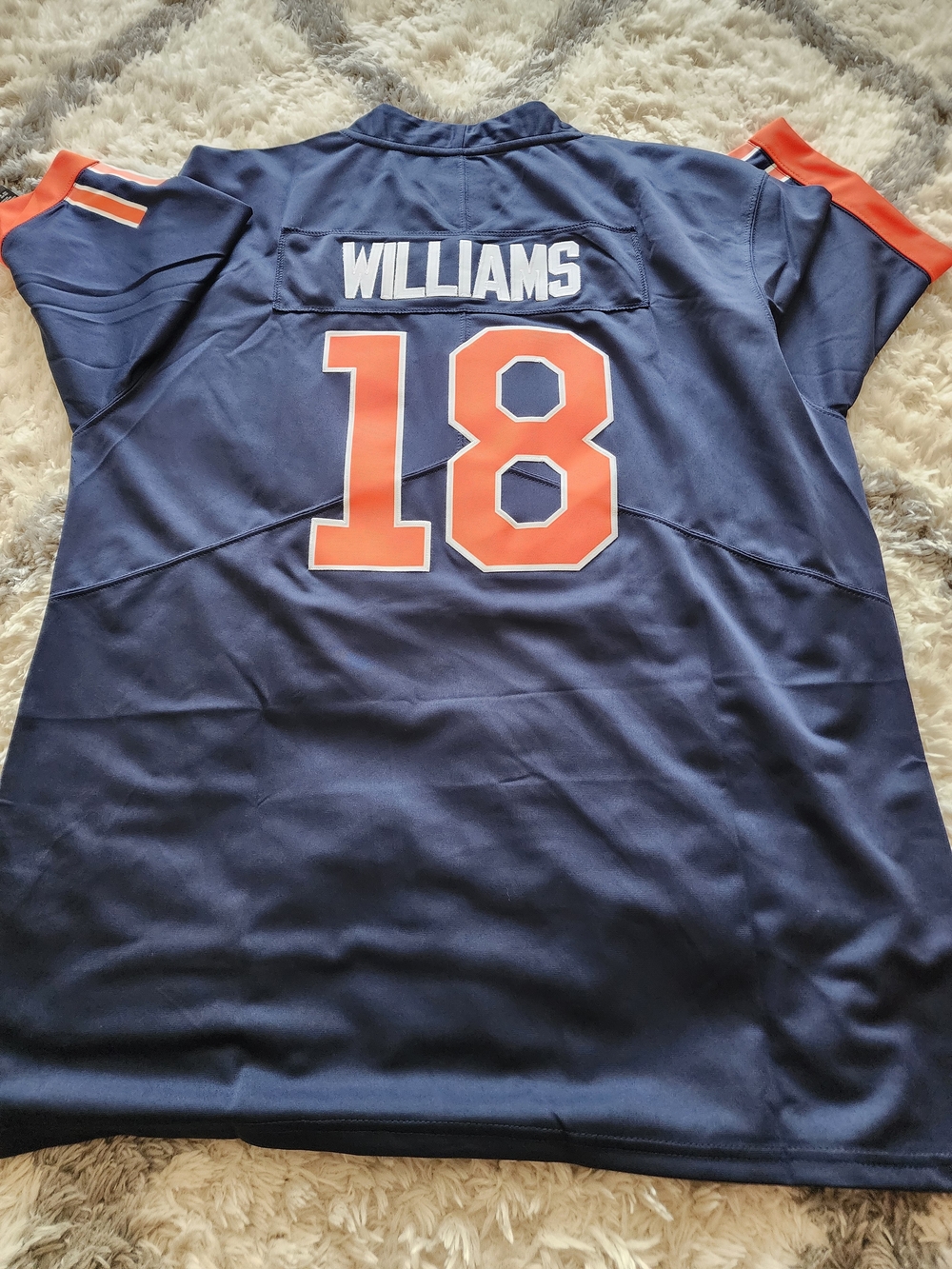Kids Navy Blue Sports Jersey Top with Orange Number